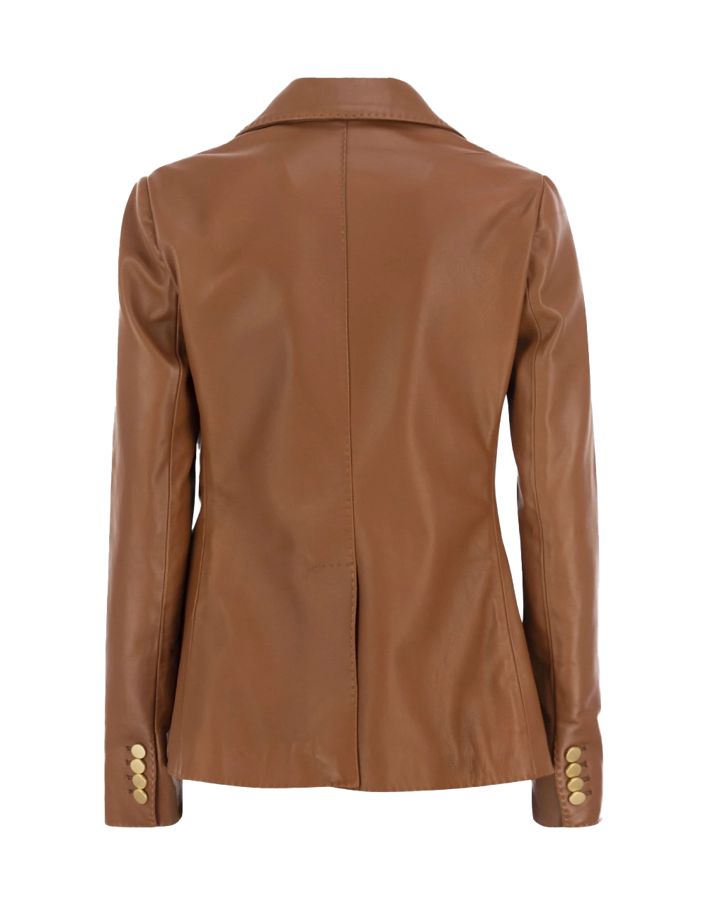 Bronwyn Women's Brown Double Breasted Leather Blazer