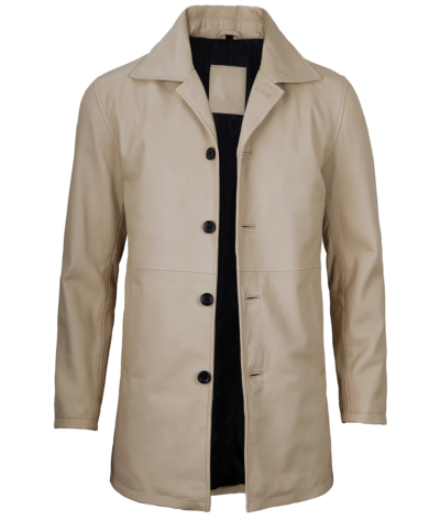 Bryce Men's Beige Leather Coat