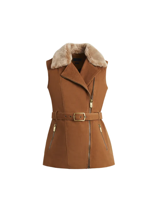 Caleigh Women's Tan Leather Gilet