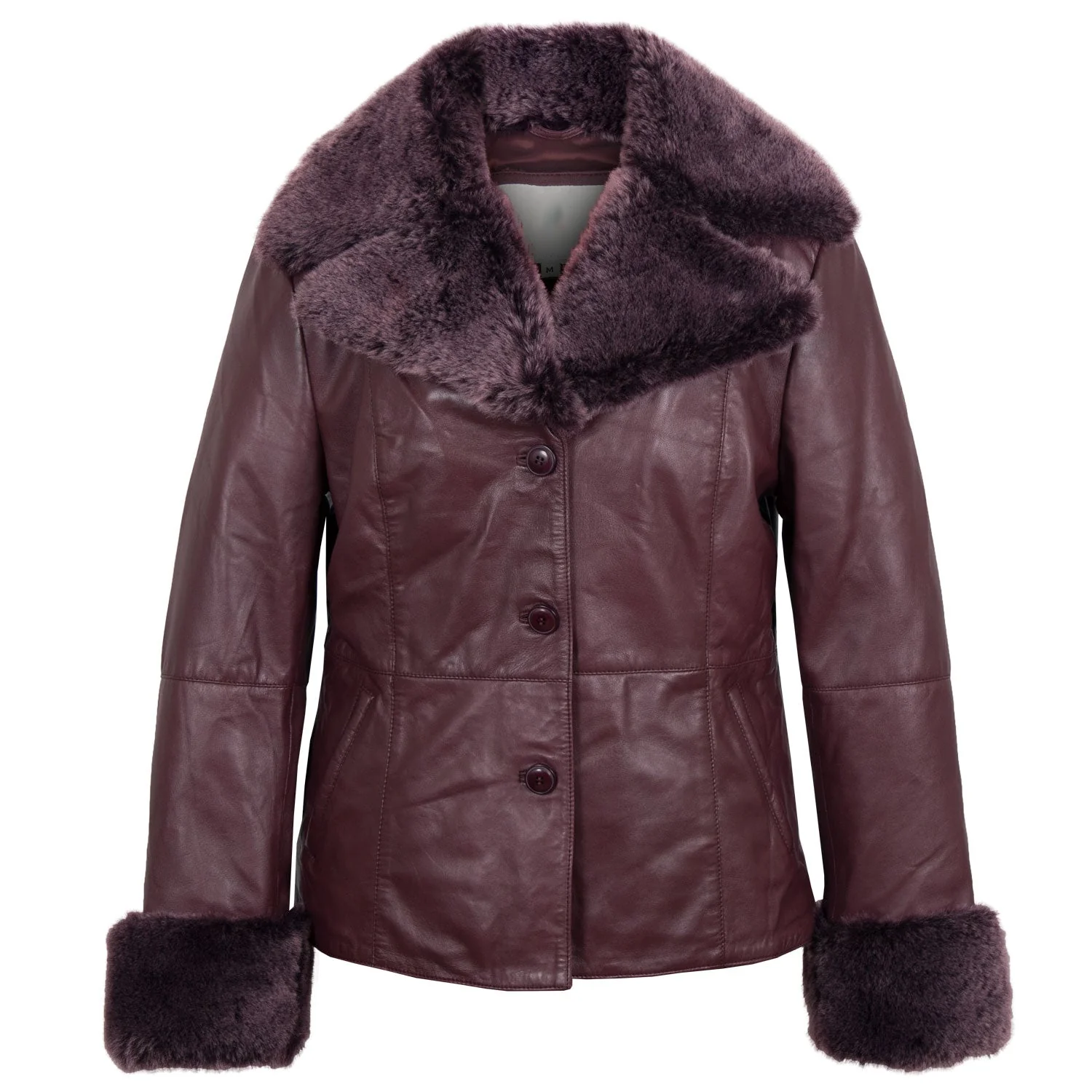 Camilla Ladies Burgundy Leather Jacket