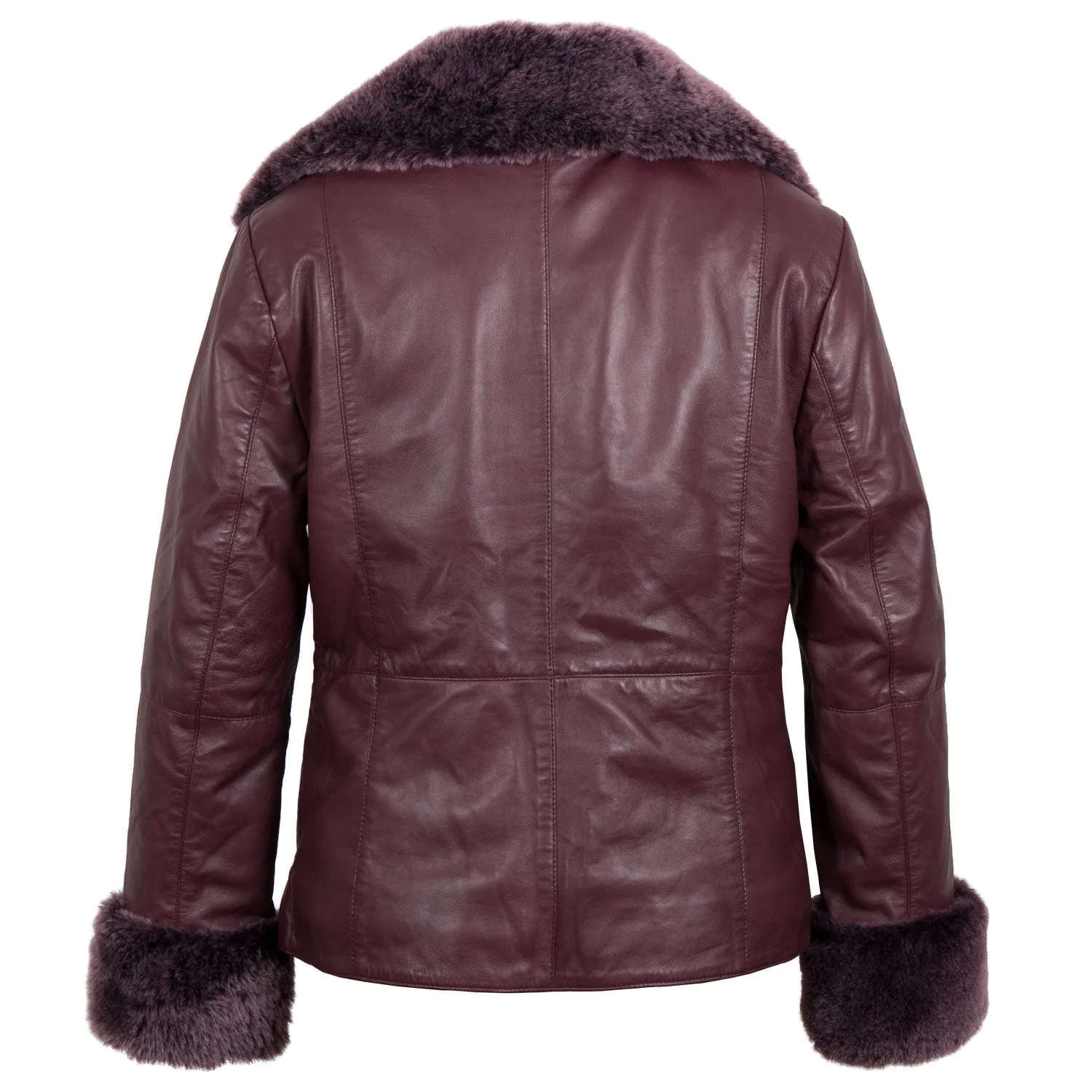 Camilla Ladies Burgundy Leather Jacket