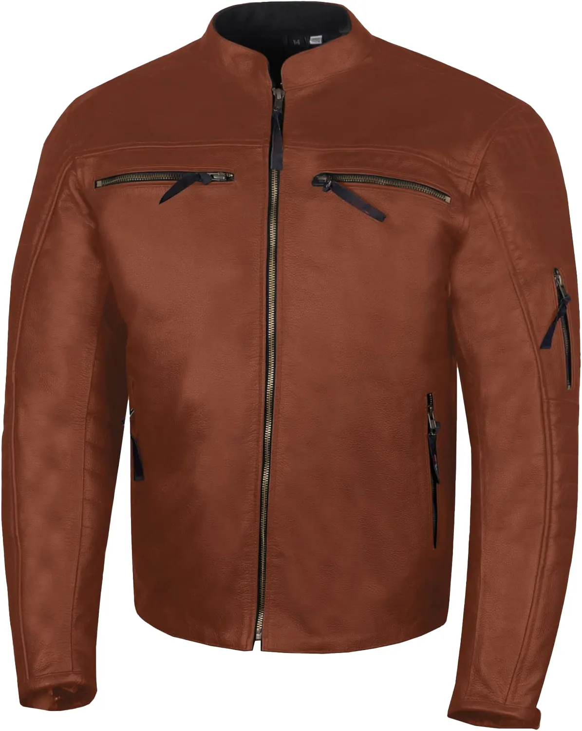 Carroll Men's Tan Biker Leather Jacket