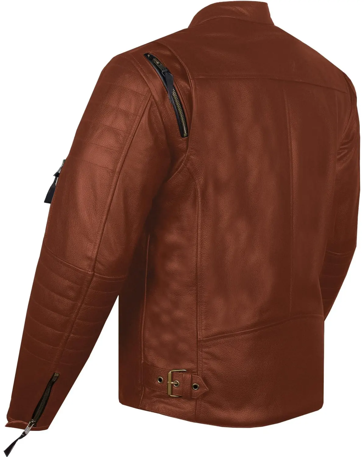 Carroll Men's Tan Biker Leather Jacket