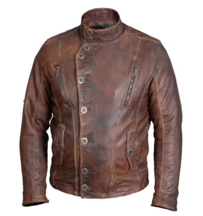 Mens Brown Vintage Leather Coat