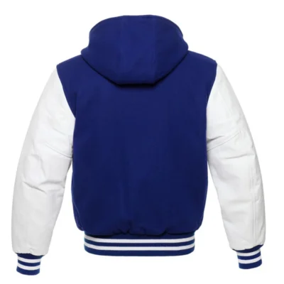 Claude Men's Blue Hoodie Varsity Jacket