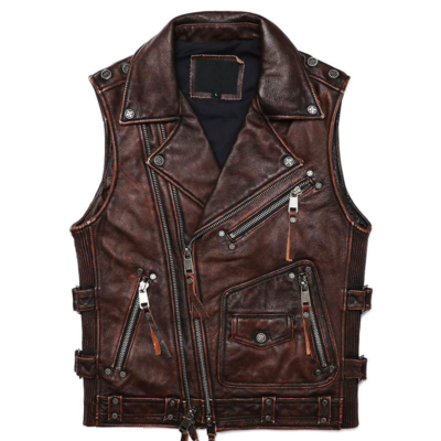Conroy Men's Brown Vintage Leather Gilets