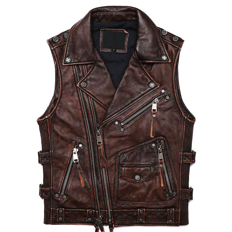 Conroy Men's Brown Vintage Leather Gilets