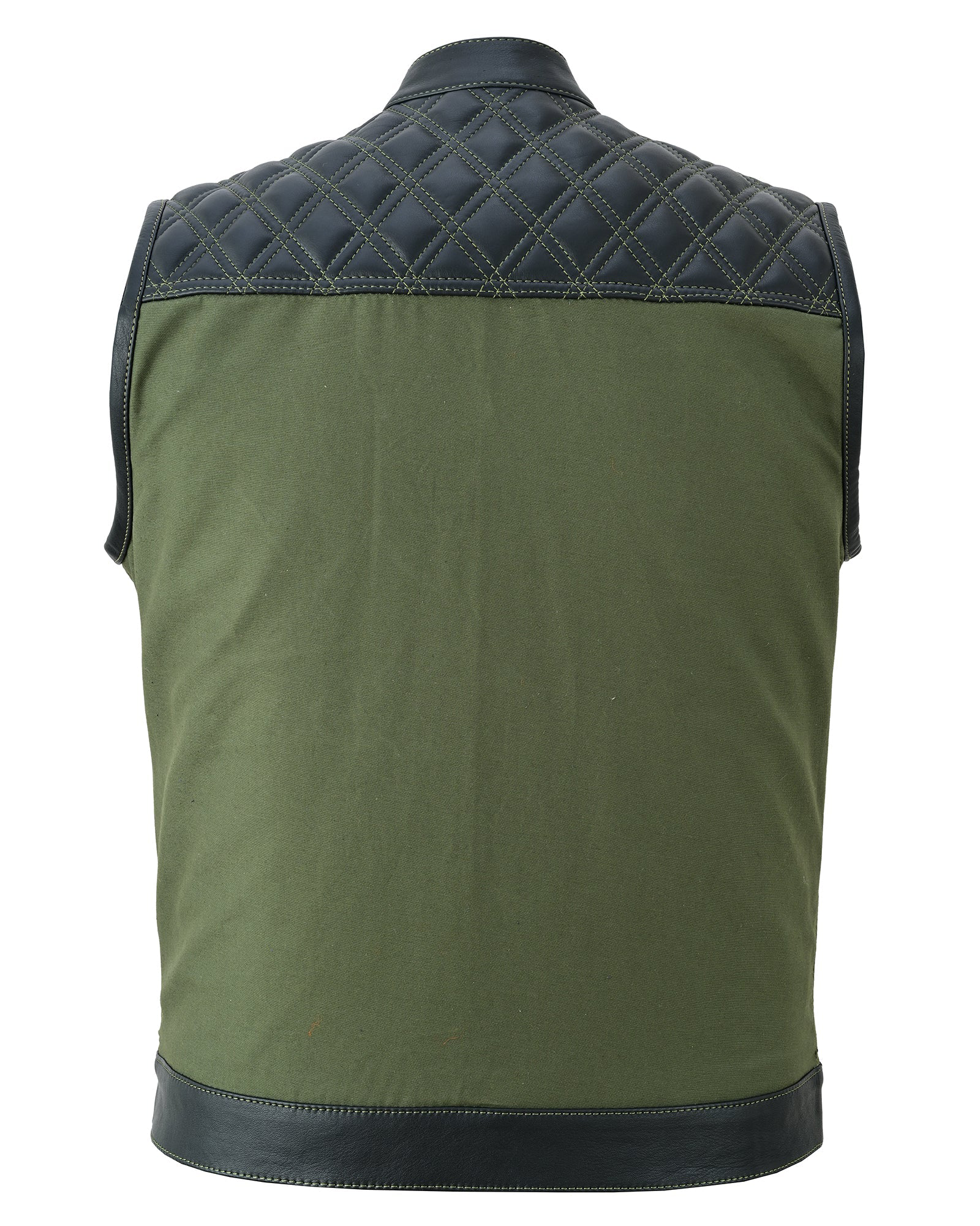 Cullen Men's Green Leather Gilet