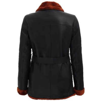 Damien Women's Brown Shearling Leather Coat