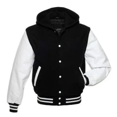 Danny Men's Black Hoodie Varsity Jacket
