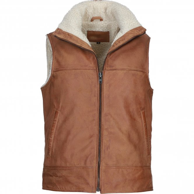 Darrin Men's Brown Leather Gilet