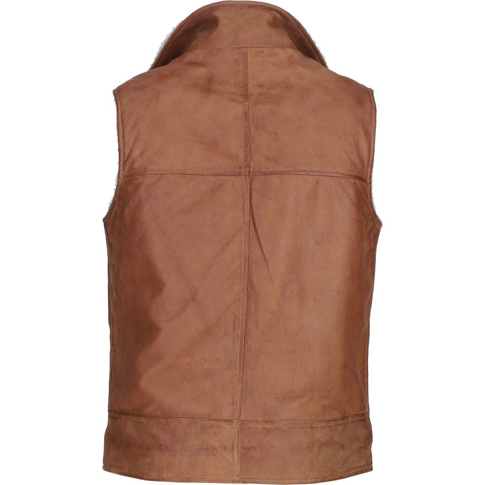 Darrin Men's Brown Leather Gilet