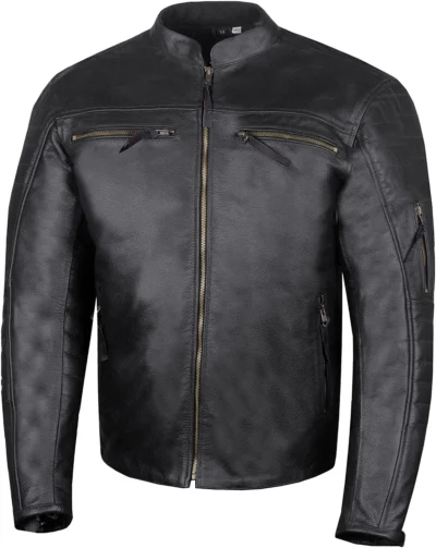 Darryl Men's Black Biker Leather Jacket