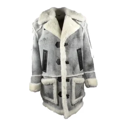 Davion Men's Grey Shearling Coat
