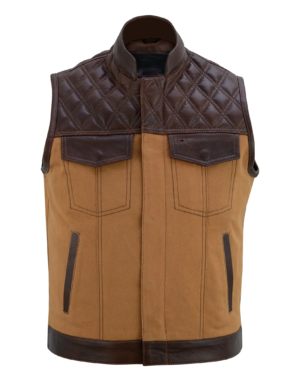 Davonte Men's Brown Leather Gilet