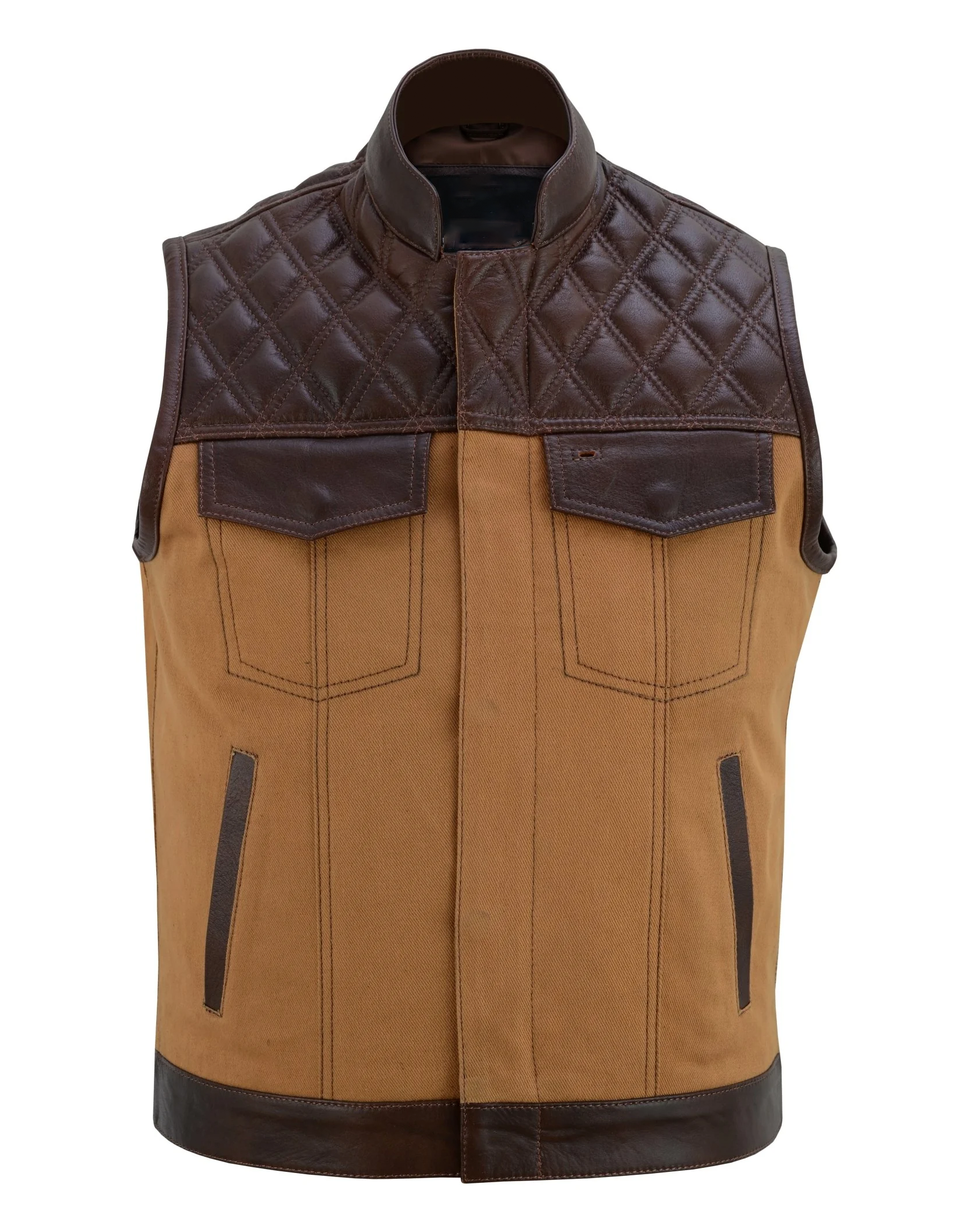 Davonte Men’s Brown Leather Gilet