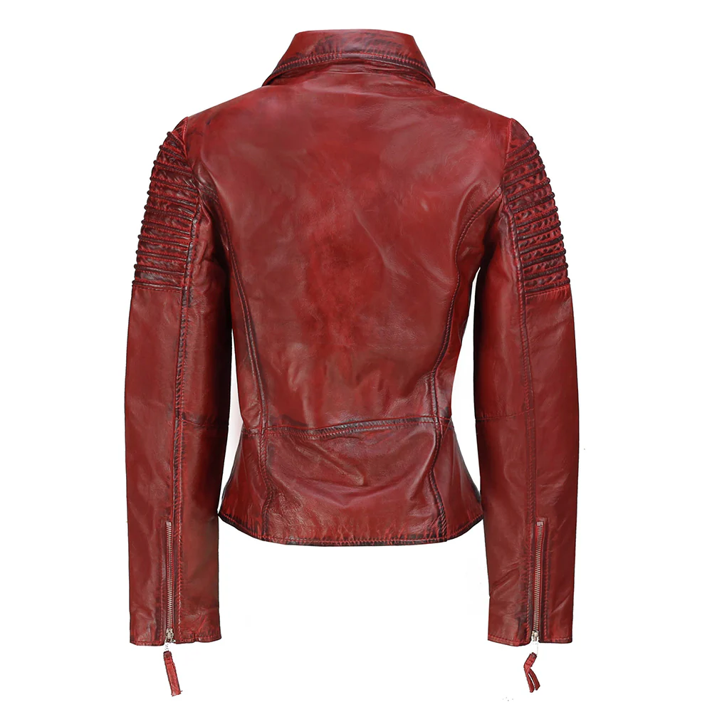 Dayna Ladies Biker Leather Jacket