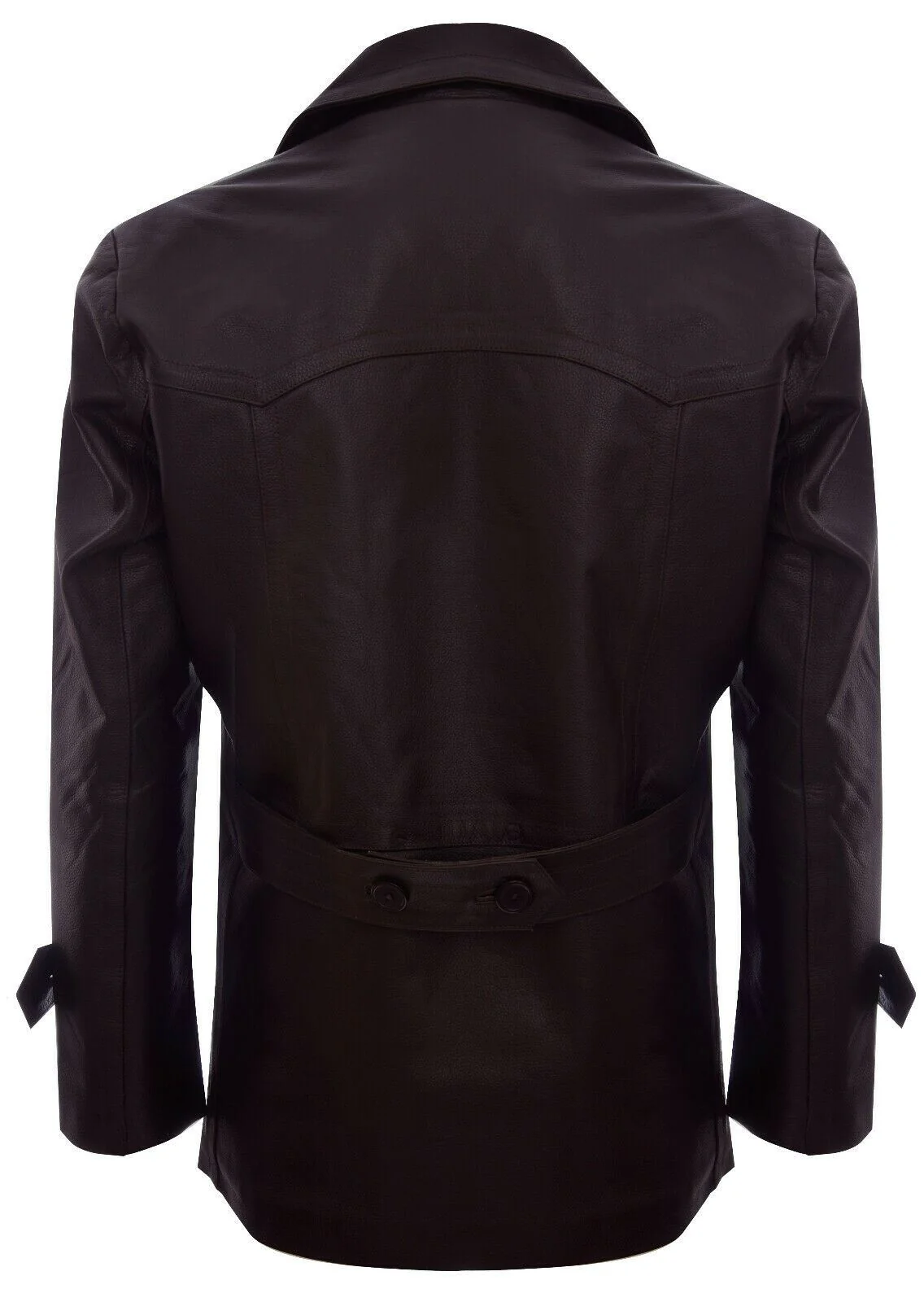 Demetrius Men's Brown Double Breasted Leather Coat