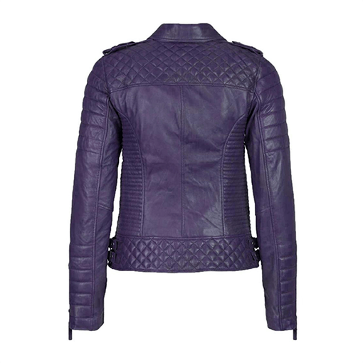 Denise Women's Purple Rider Leather Jacket