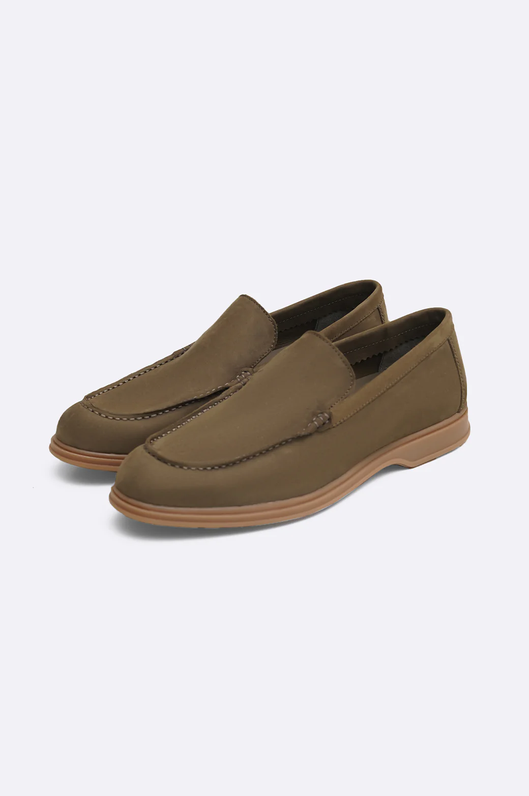 Dewayne Men's Olive Leather Loafers