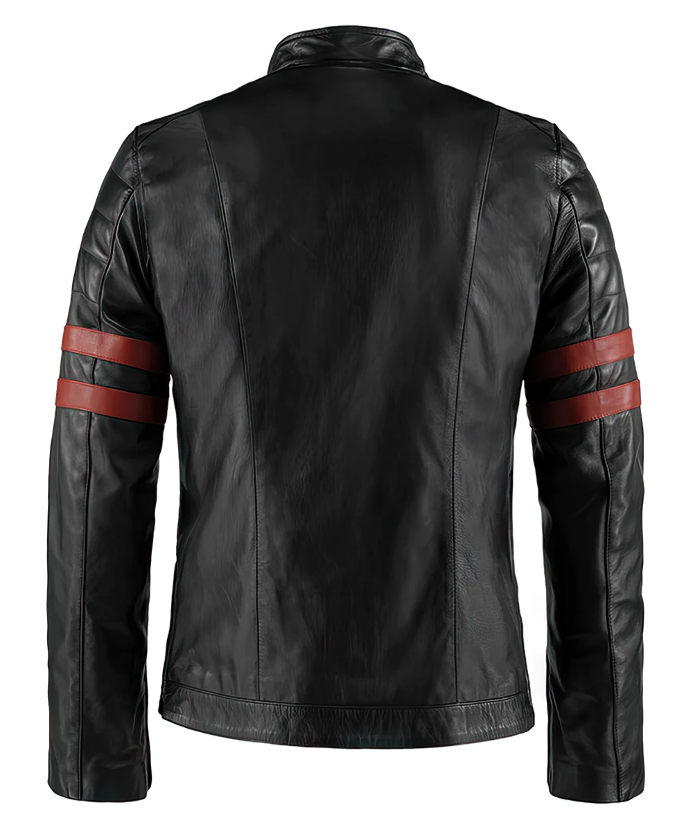 Domenic Men's Black Moto Leather Jacket