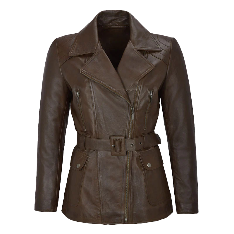 Dulce Women's Brown Leather Blazer