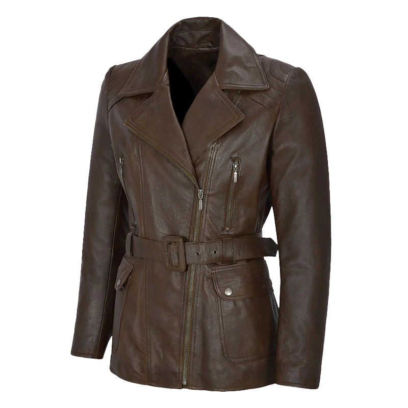 Dulce Women's Brown Leather Blazer