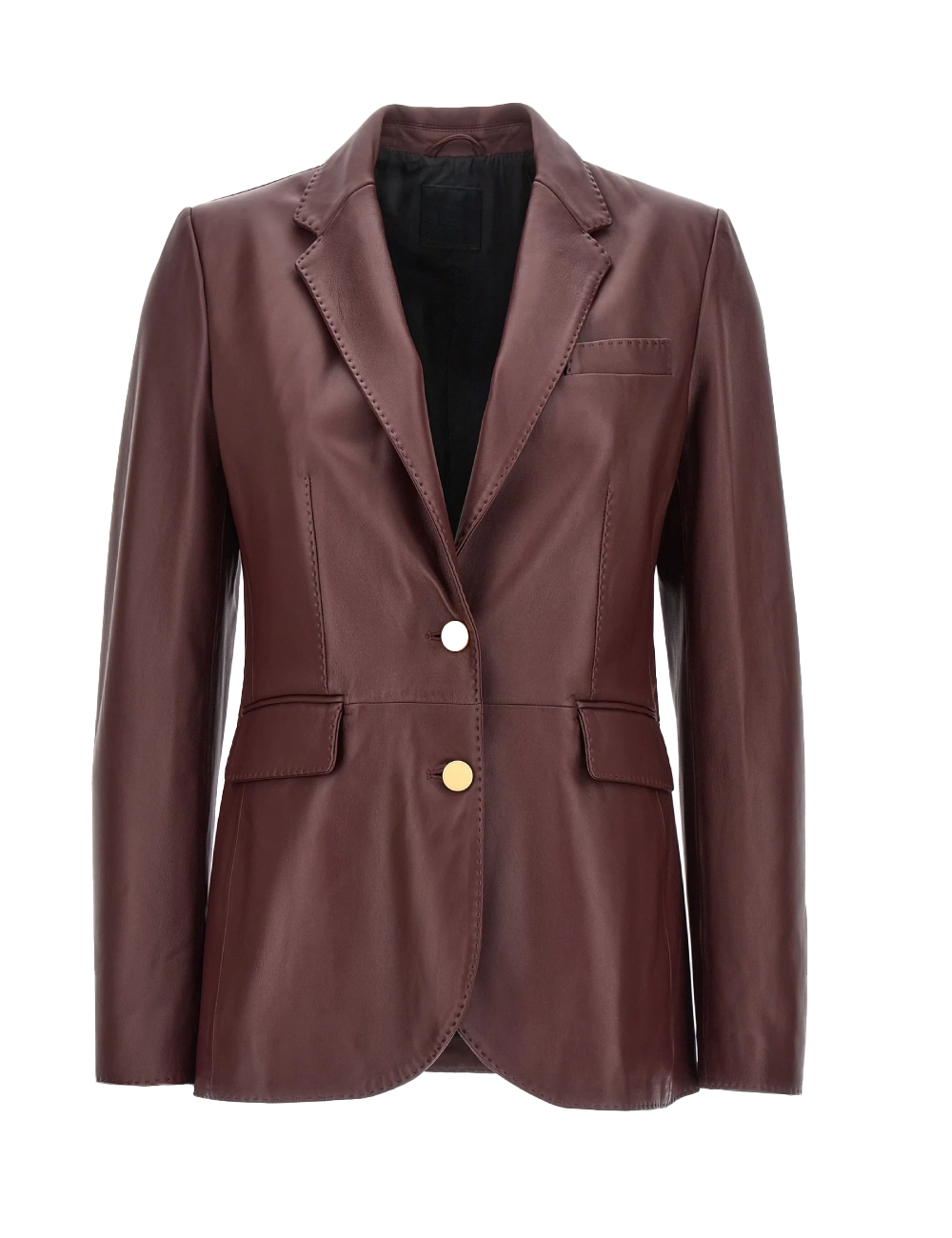 Dulcie Women's Maroon Leather Blazer