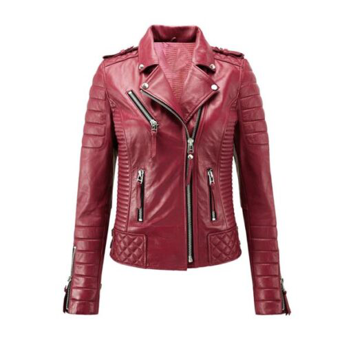 Dwayne Women's Red Rider Leather Jacket