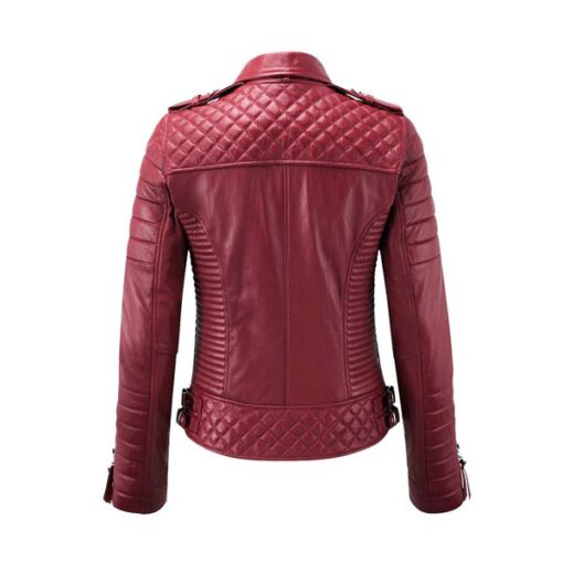 Dwayne Women's Red Rider Leather Jacket