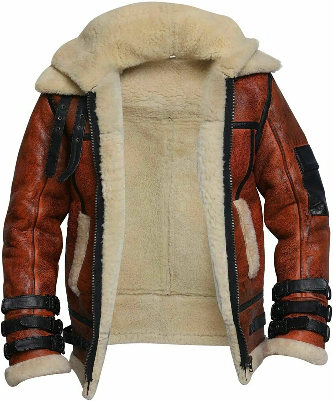 Eddie Men's B-3 Bomber Leather Jacket