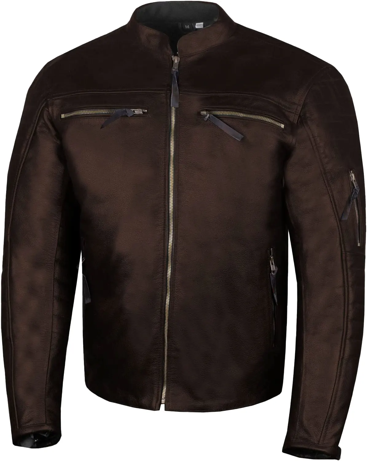 Edgar Men's Brown Biker Leather Jacket