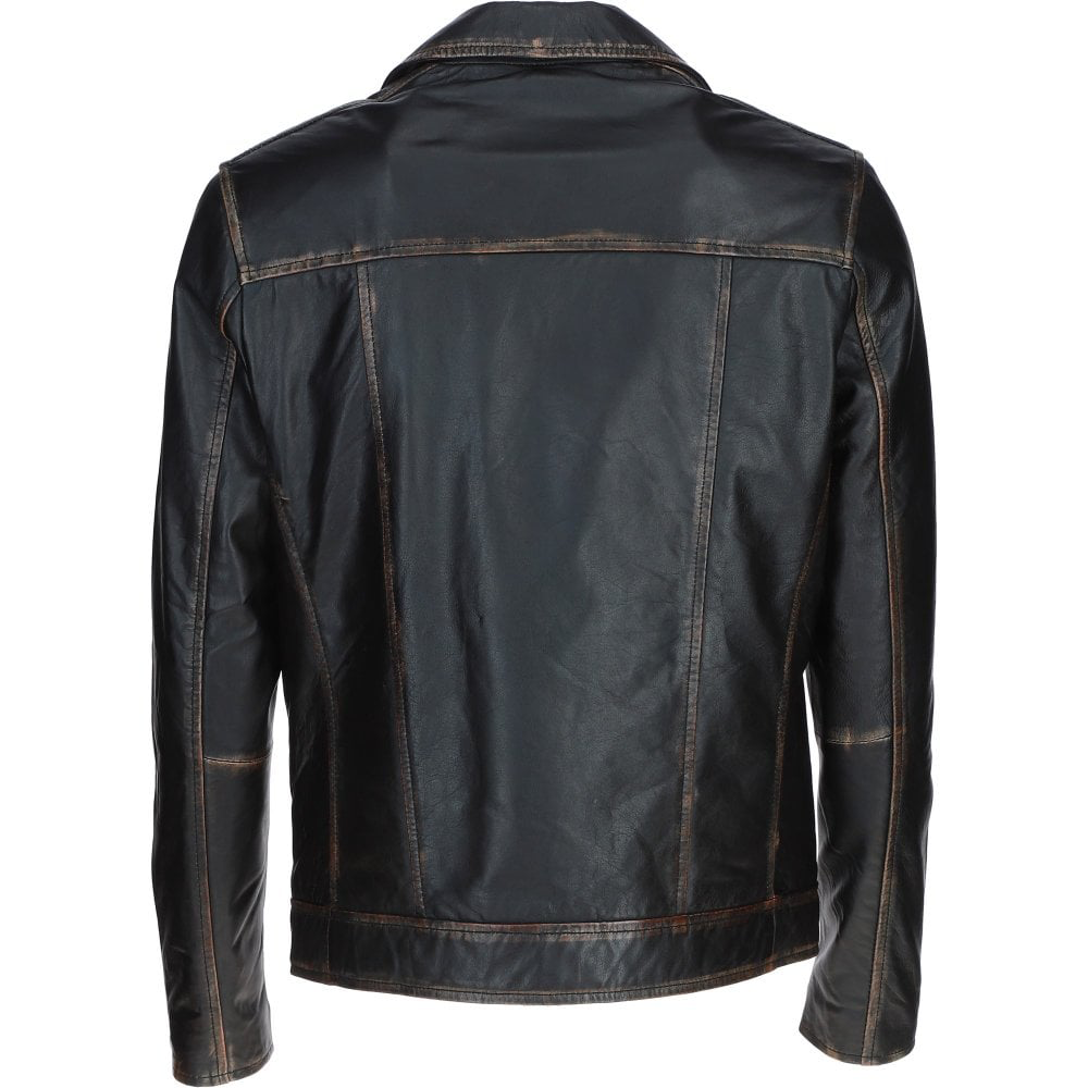 Efrain Men's Black Biker Leather Jacket