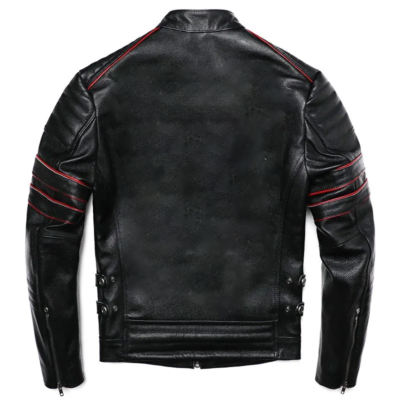 Elias Men's Black Cafe Racer Leather Jacket
