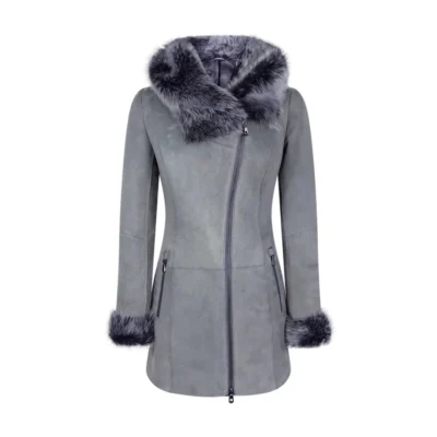 Estevan Women's Grey Sheepskin Coat