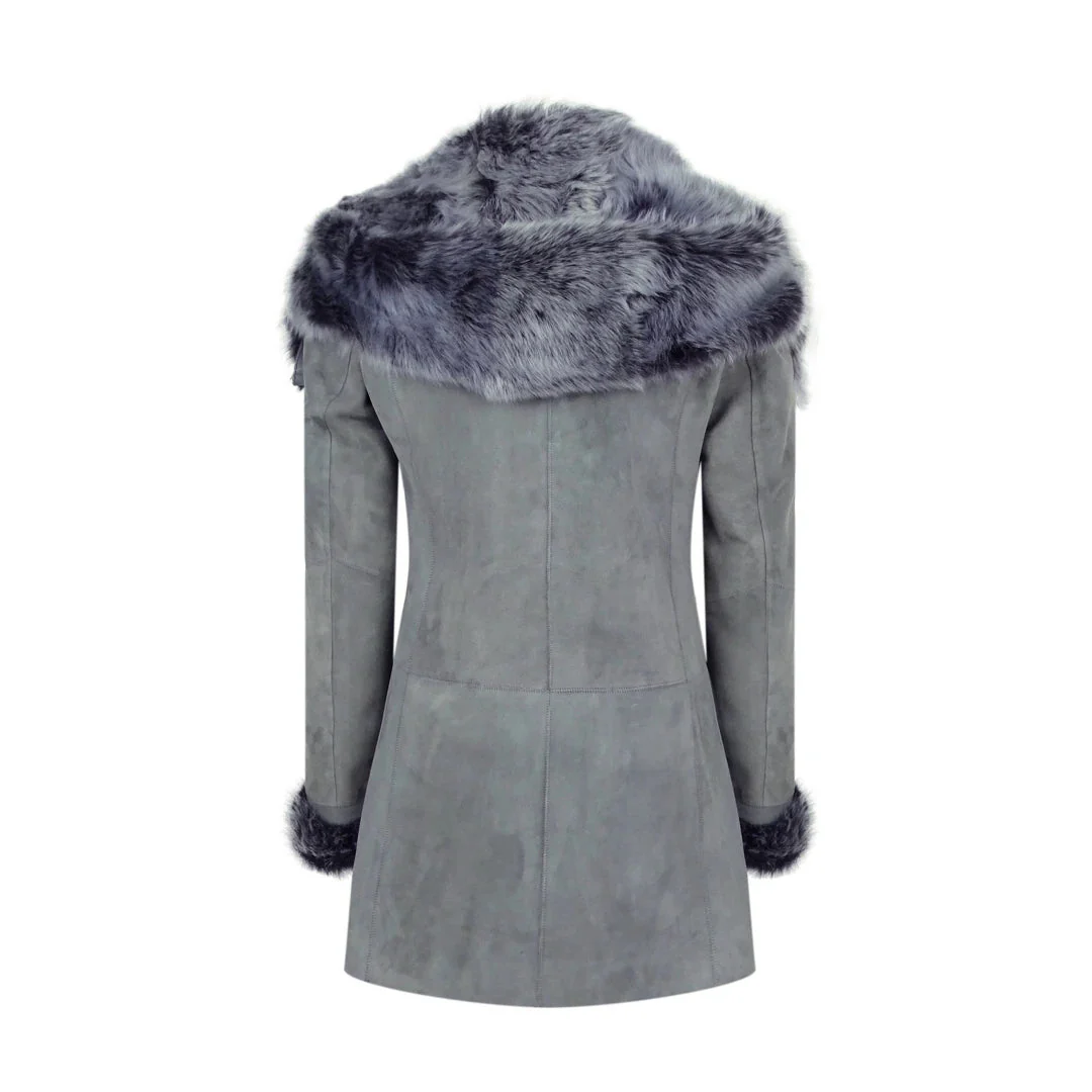 Estevan Women's Grey Sheepskin Coat