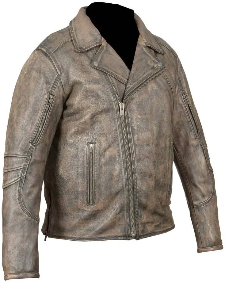 Eunice Men's Vintage Moto Leather Jacket