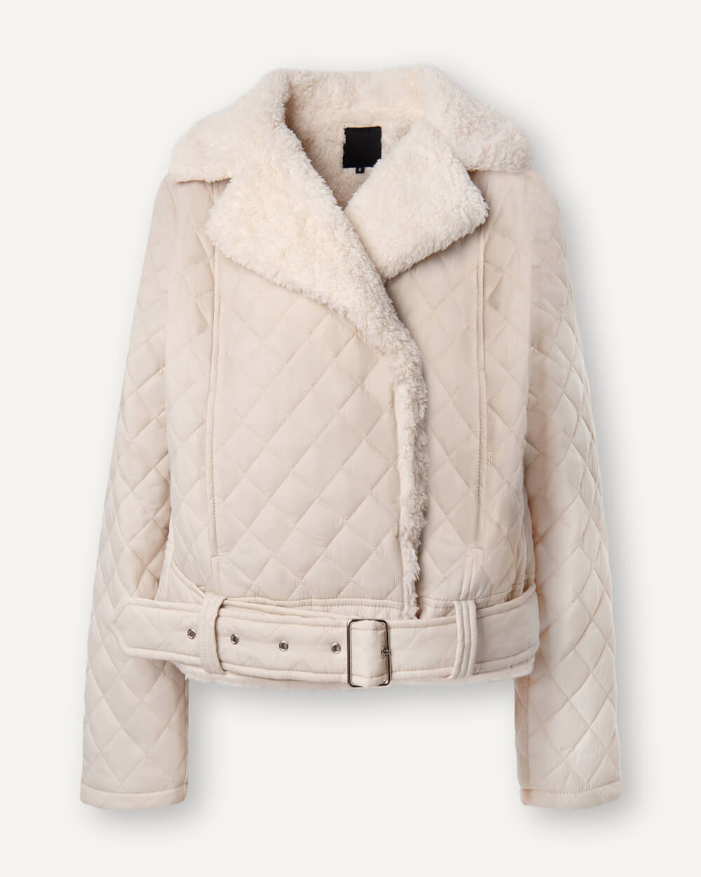 Evelyn Women's Beige Sheepskin Jacket