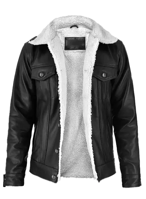 Everton Men's Black Shearling Leather Jacket