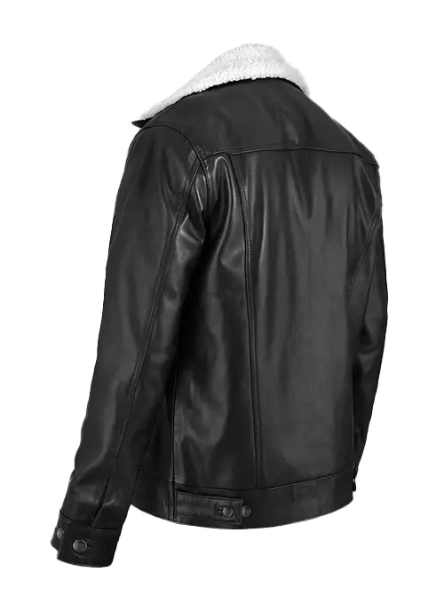 Everton Men's Black Shearling Leather Jacket