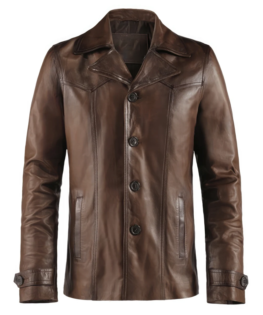 Ezequiel Men's Vintage Brown Leather Jacket