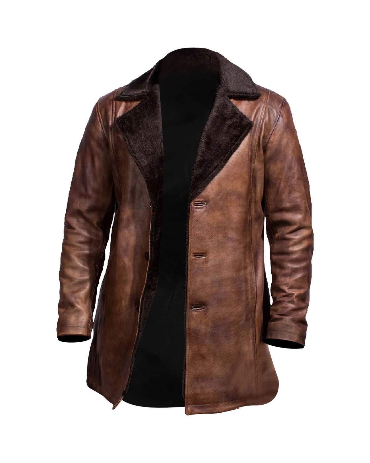 Gustavo Men's Brown Sheepskin Leather Coat