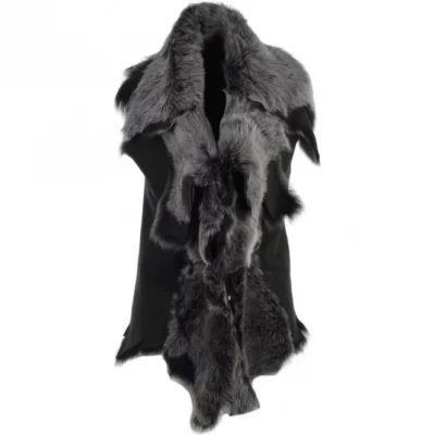 Harriet Women's Black Suede Leather Gilet