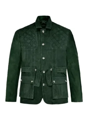 Hauck Men's Green Leather Blazer Jacket