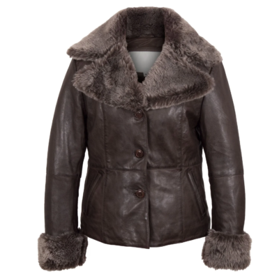 Helene Ladies Brown Leather Jacket