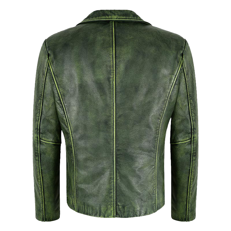 Horacio Men's Green Vintage Leather Blazer