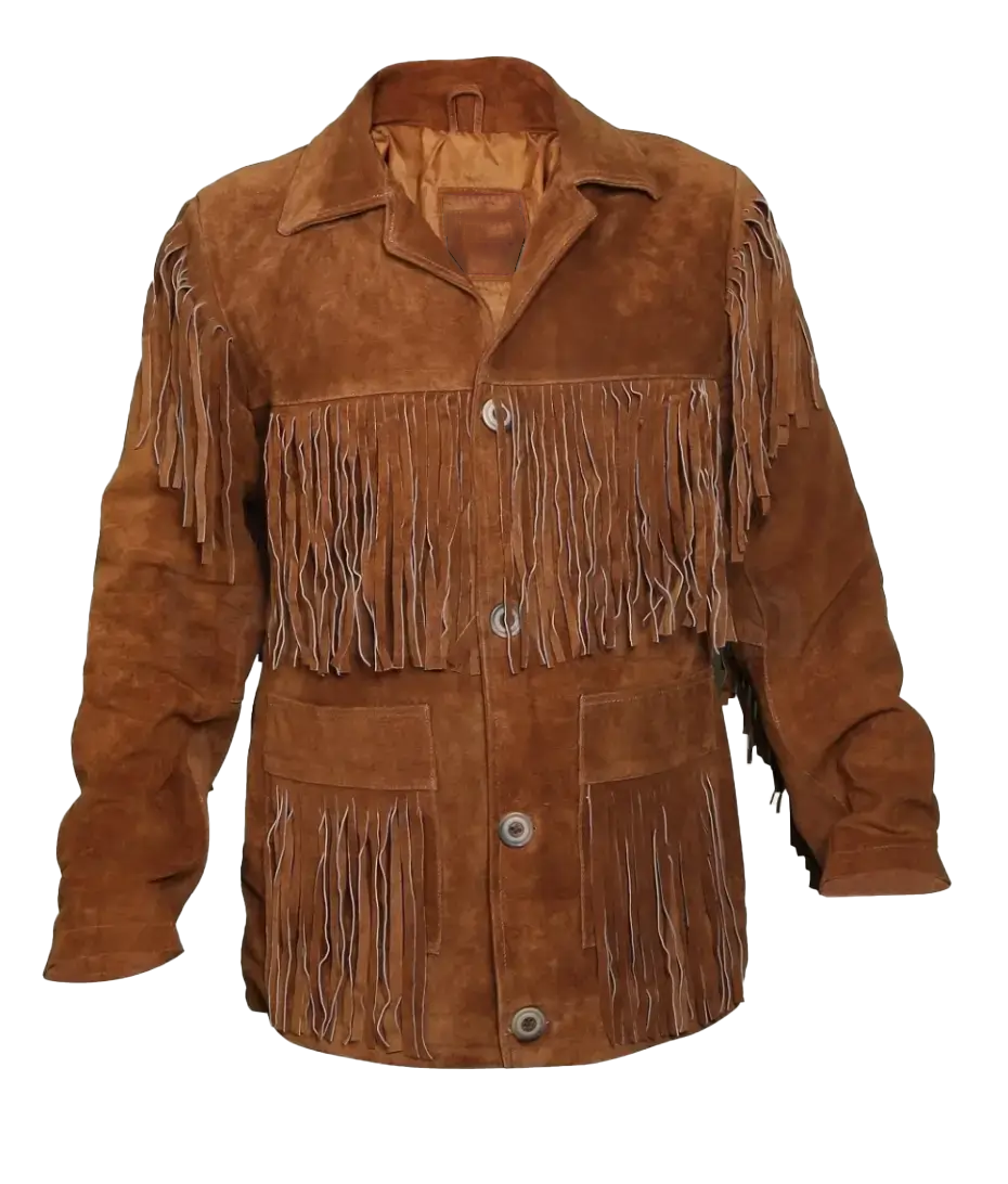 Howard Men's Brown Fringe Suede Leather Jacket