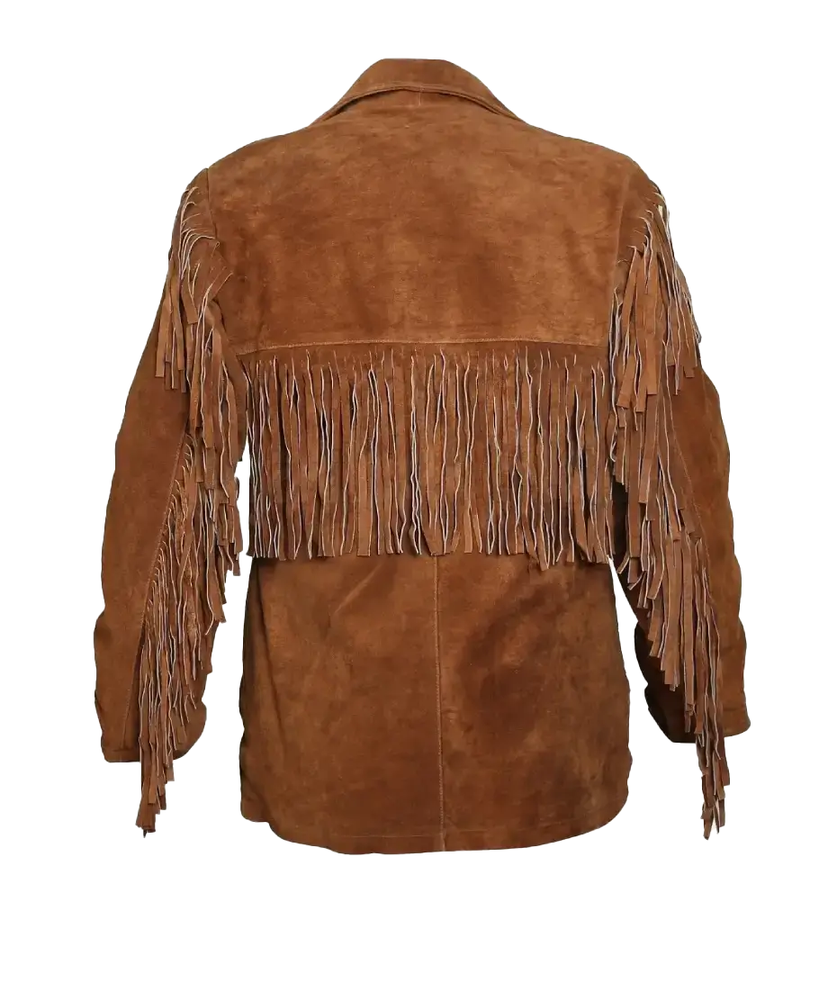 Howard Men's Brown Fringe Suede Leather Jacket