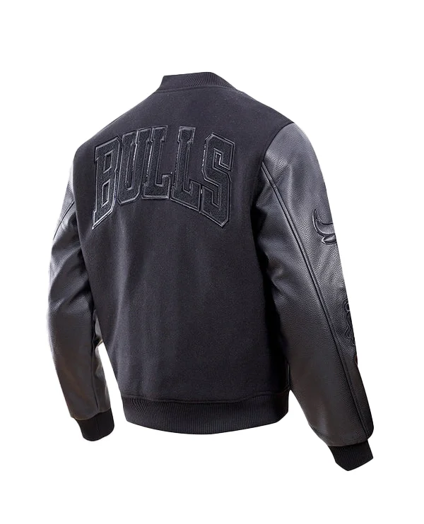 Hubert Men's Black Varsity Letterman Jacket