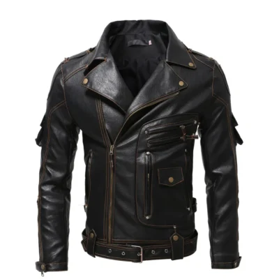 Jamie Men's Black Biker Leather Jacket